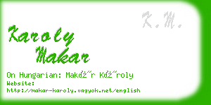 karoly makar business card